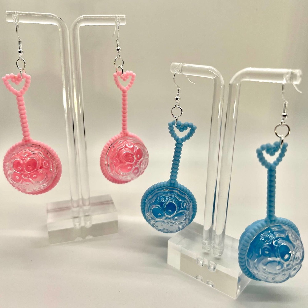 Baby Rattle Earrings - Baby Shower Earrings - Gender Reveal Earrings - Novelty